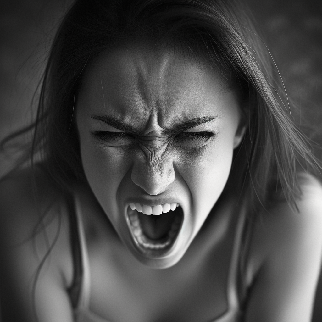 An angry woman shouting | Source: Midjourney