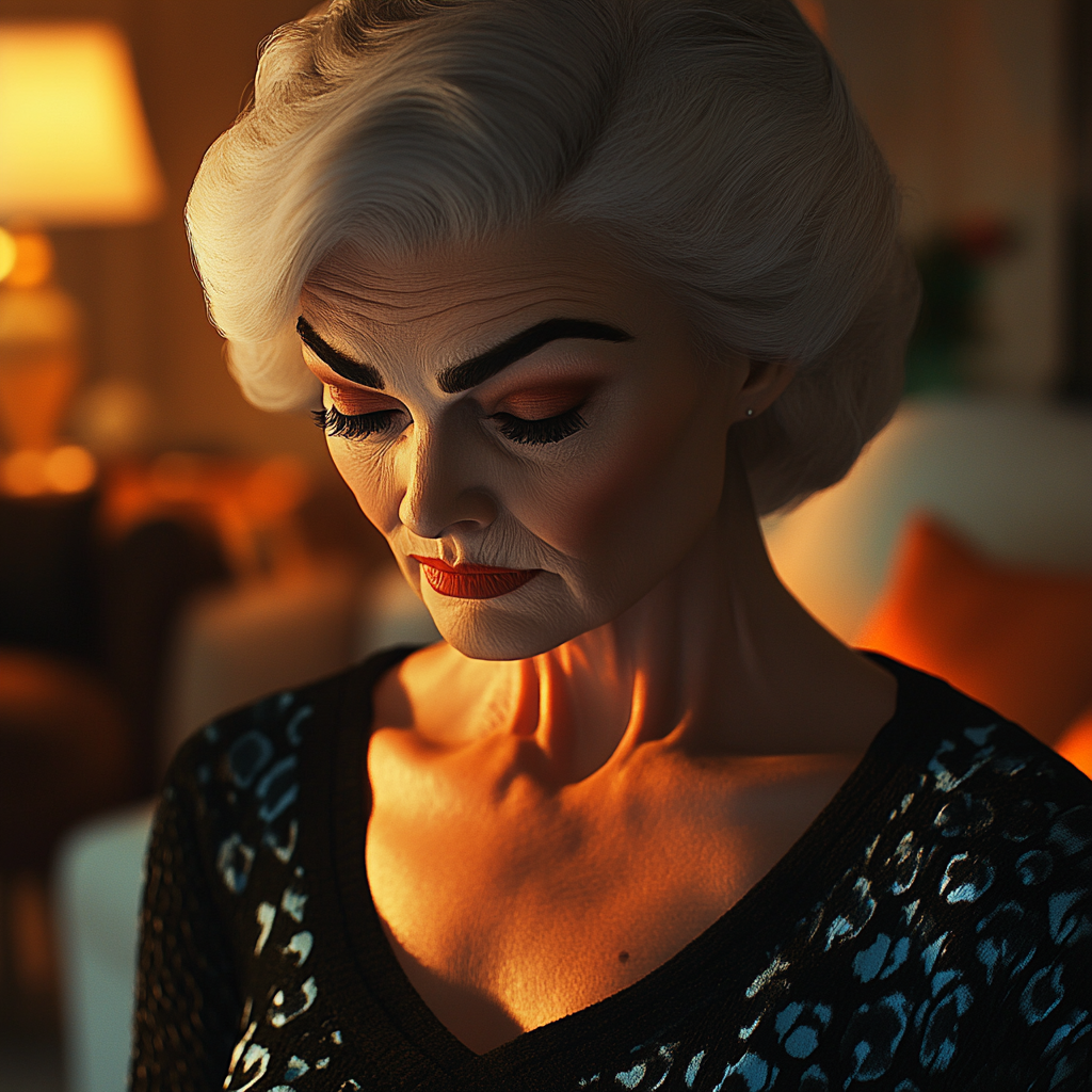 A sad senior woman | Source: Midjourney