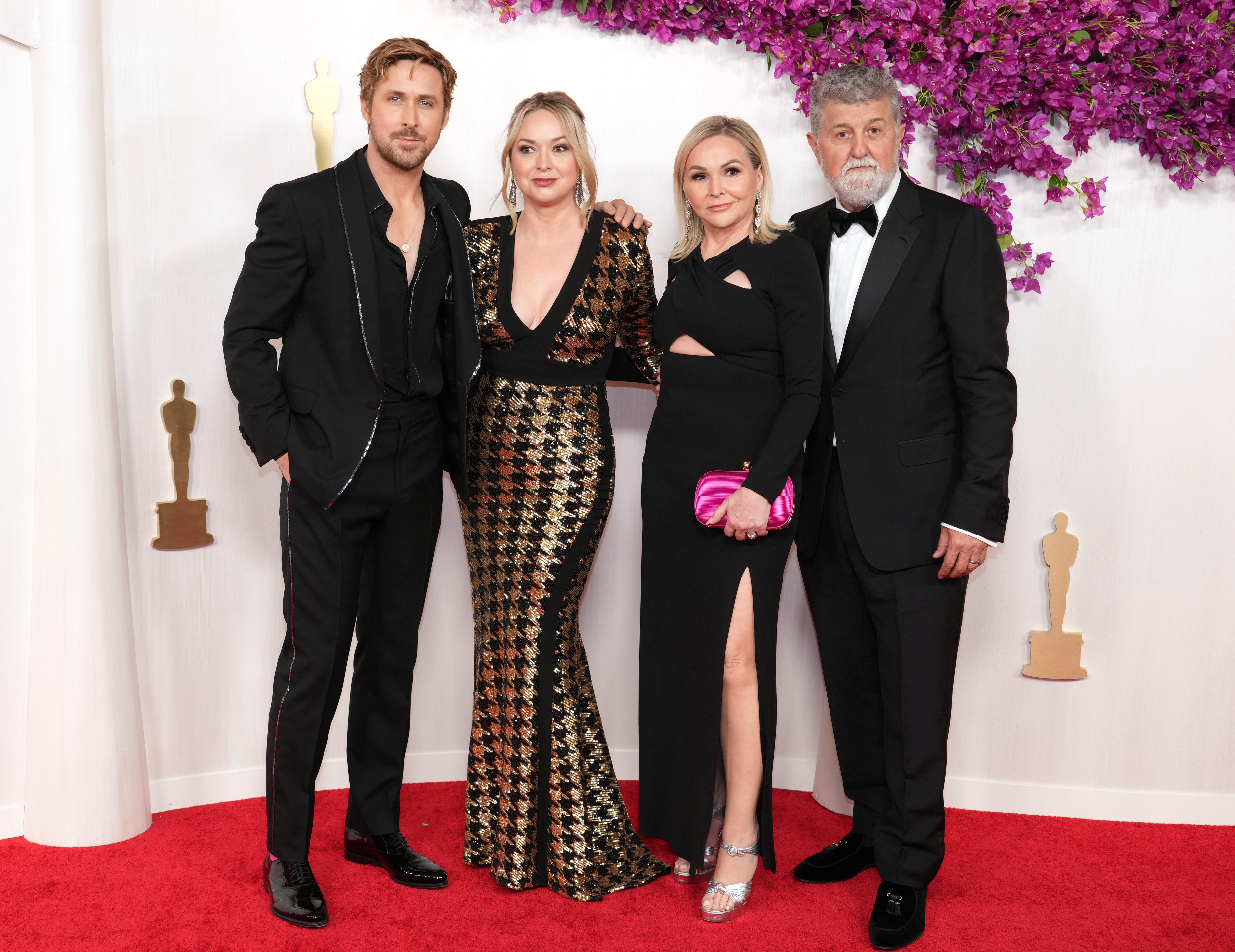 Ryan Gosling, Mandi Gosling, Donna Gosling, and her husband, Valerio Attanasio at the the 96th Annual Academy Awards on March 10, 2024 | Source: Getty Images