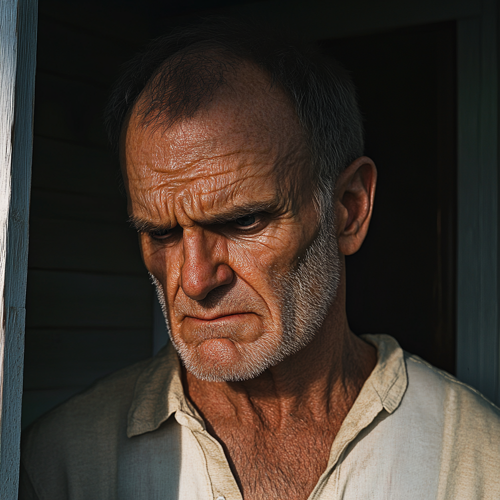 A man standing outside his neighbor's house, looking down | Source: Midjourney