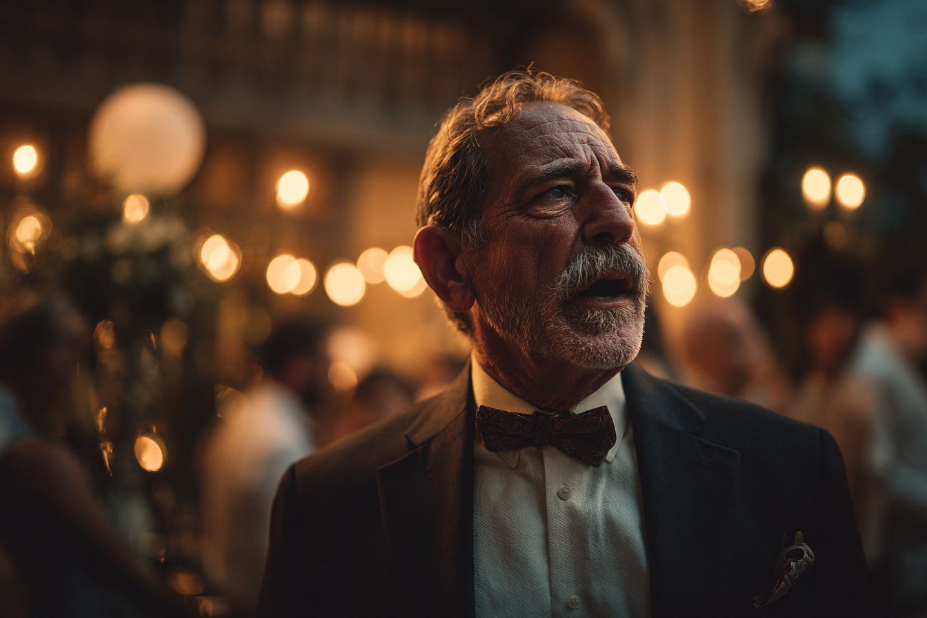A man talking at his daughter's wedding | Source: Midjourney