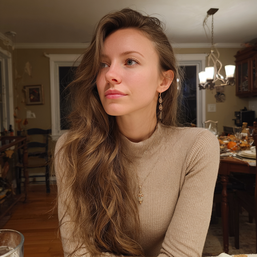A smiling woman with long hair | Source: Midjourney