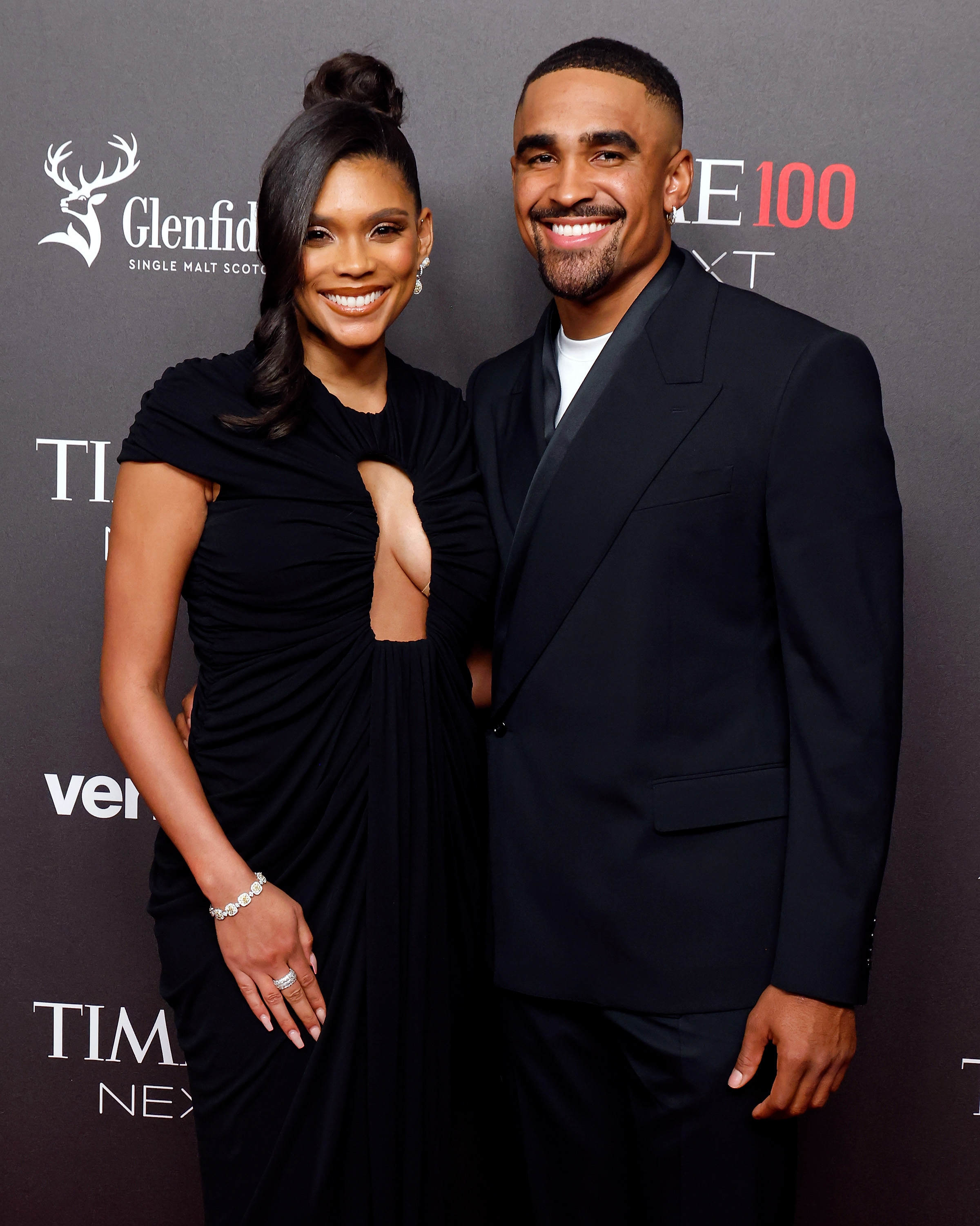 Bryonna Burrows and Jalen Hurts at the Time100 Next at Second event in New York City on October 24, 2023. | Source: Getty Images