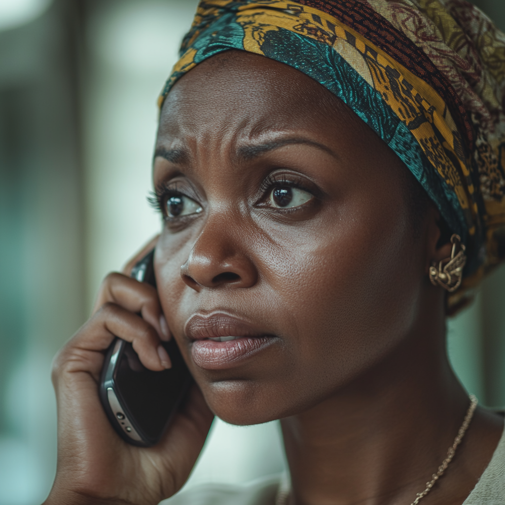 A woman talking to her student's mother on the phone | Source: Midjourney