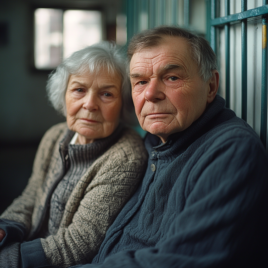 A couple sitting in a jail cell | Source: Midjourney