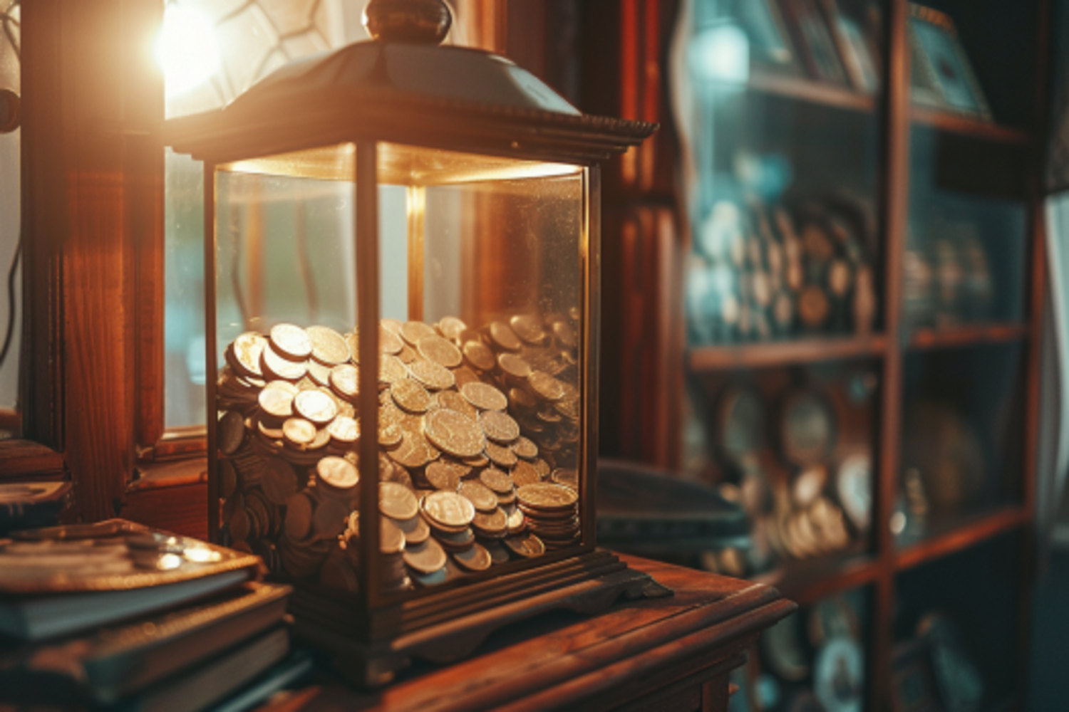 An assortment of antique coins on display | Source: Midjourney