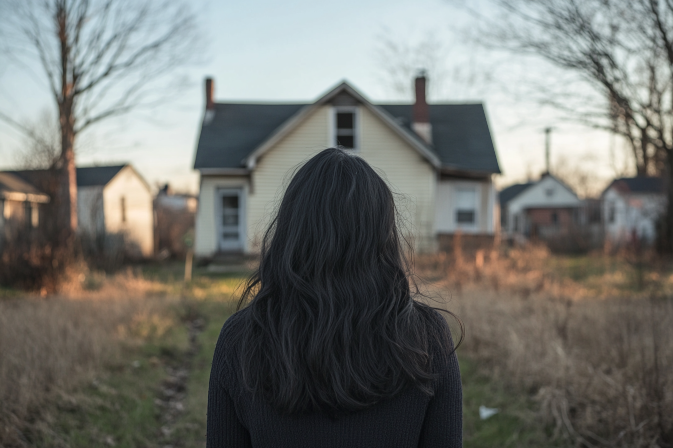 A woman approaching a house | Source: Midjourney