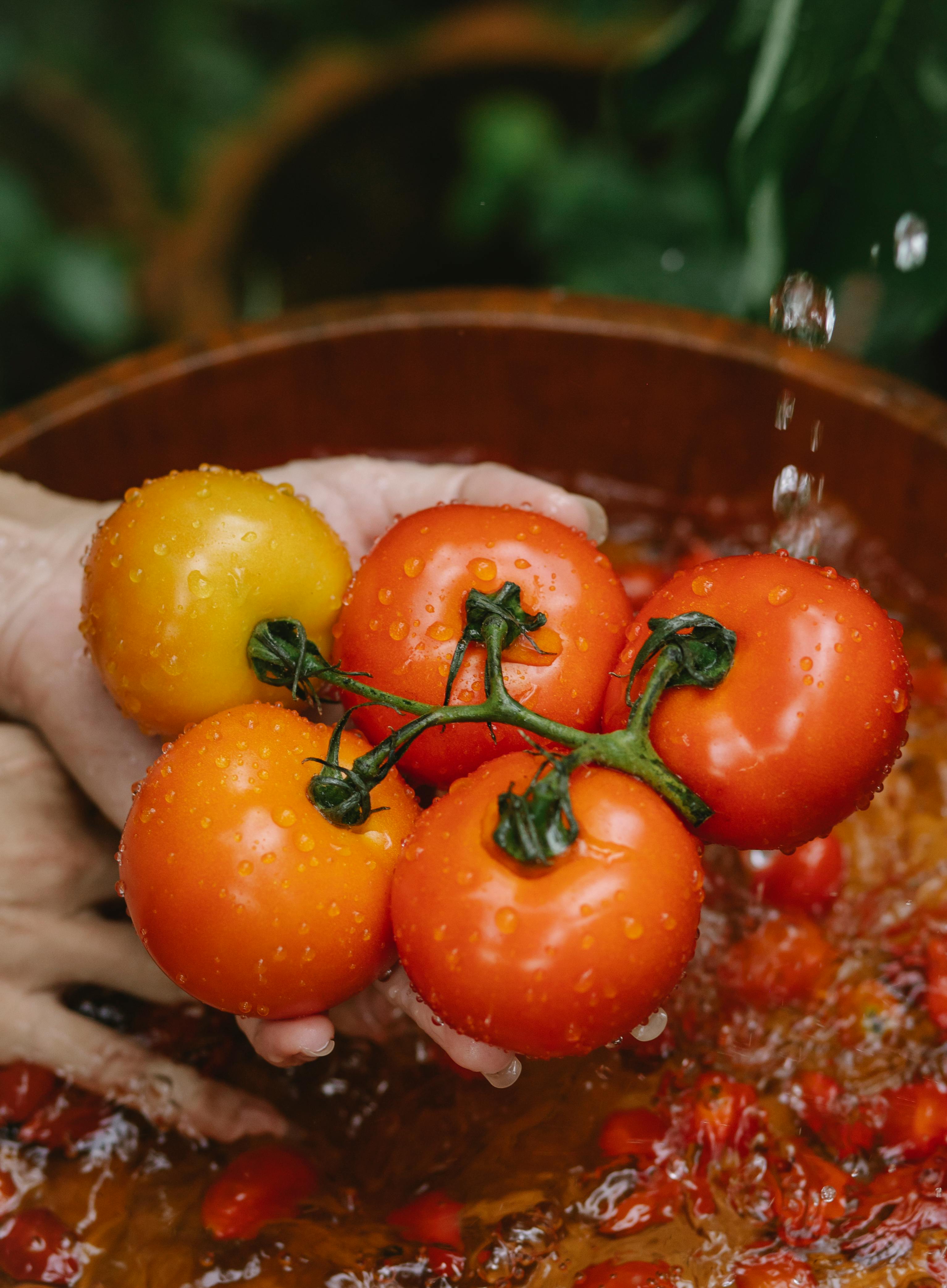 A batch of washed garden tomatoes | Source: Pexels