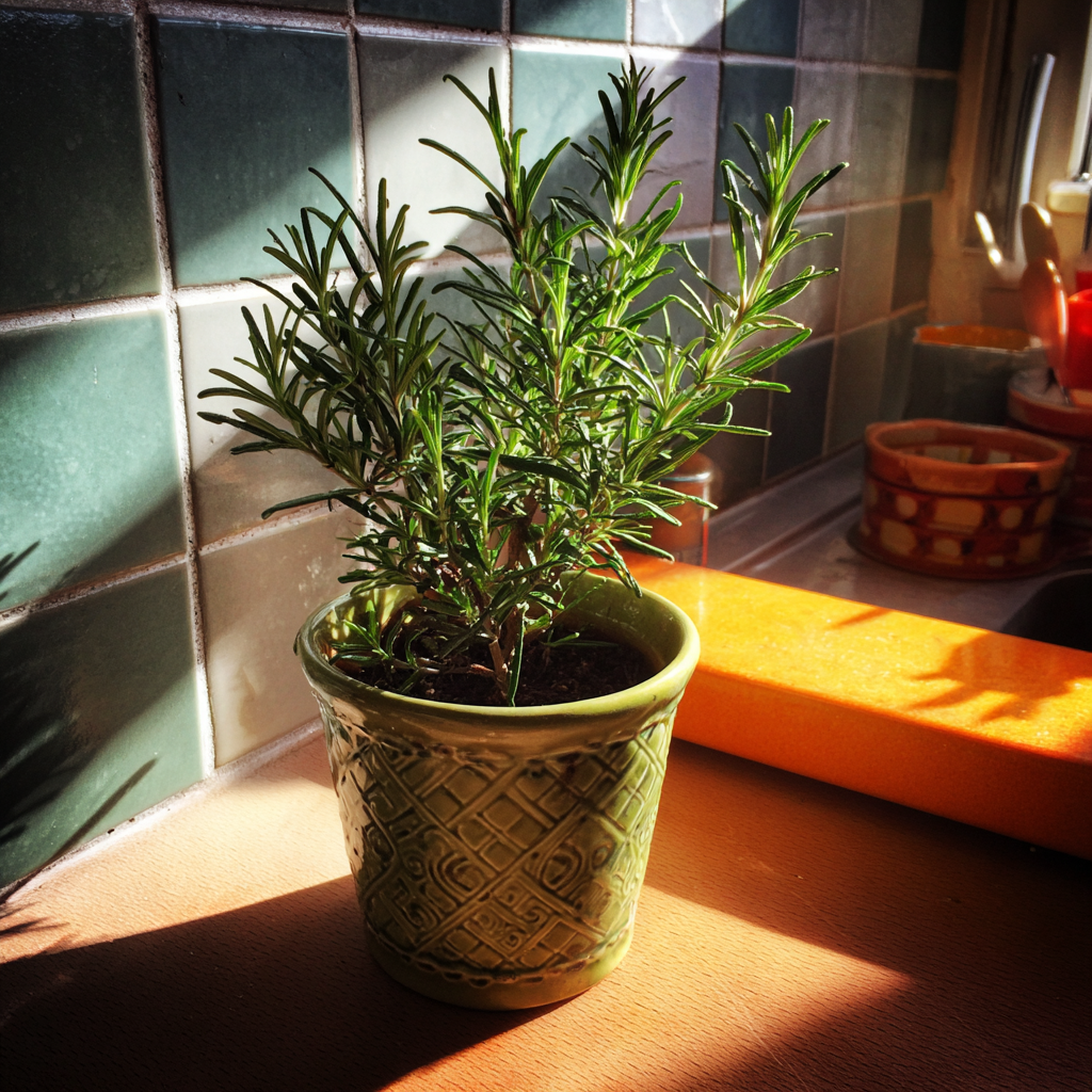 A potted rosemary plant | Source: Midjourney