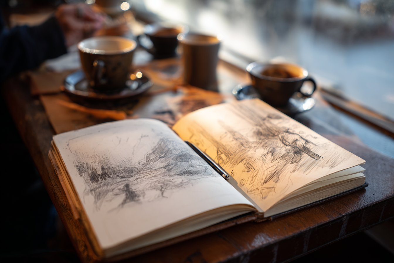 A sketchbook | Source: Midjourney