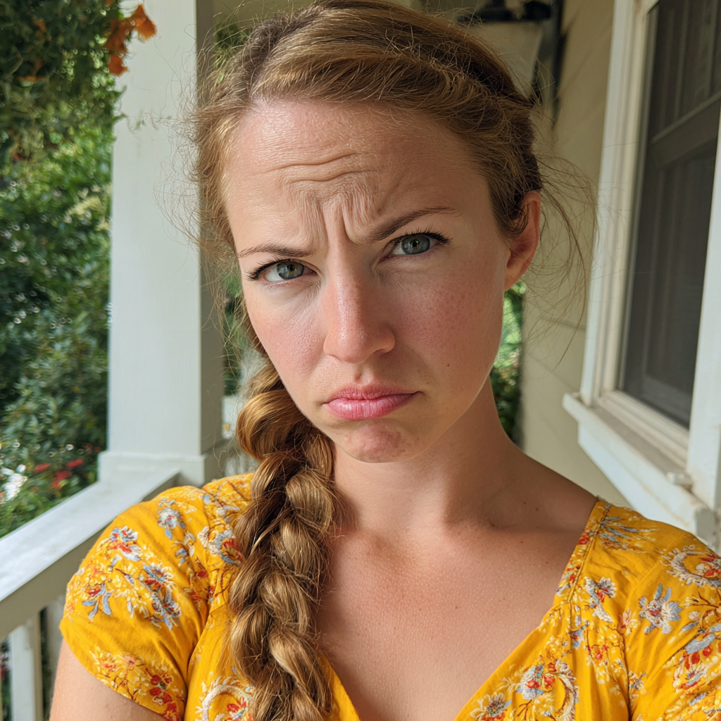 An upset woman wearing a yellow dress | Source: Midjourney