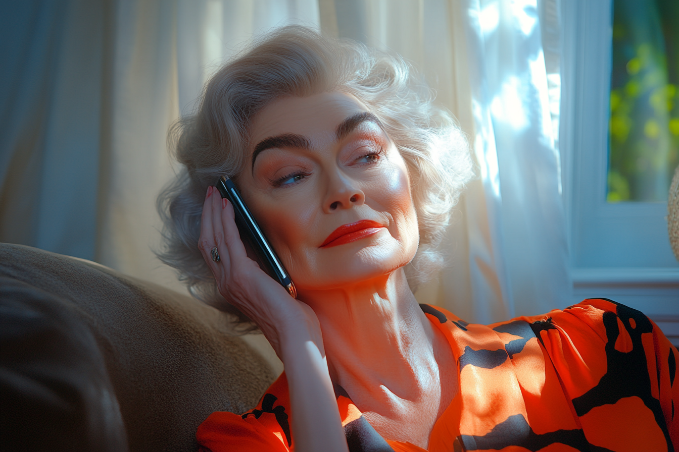 A woman talking on the phone | Source: Midjourney