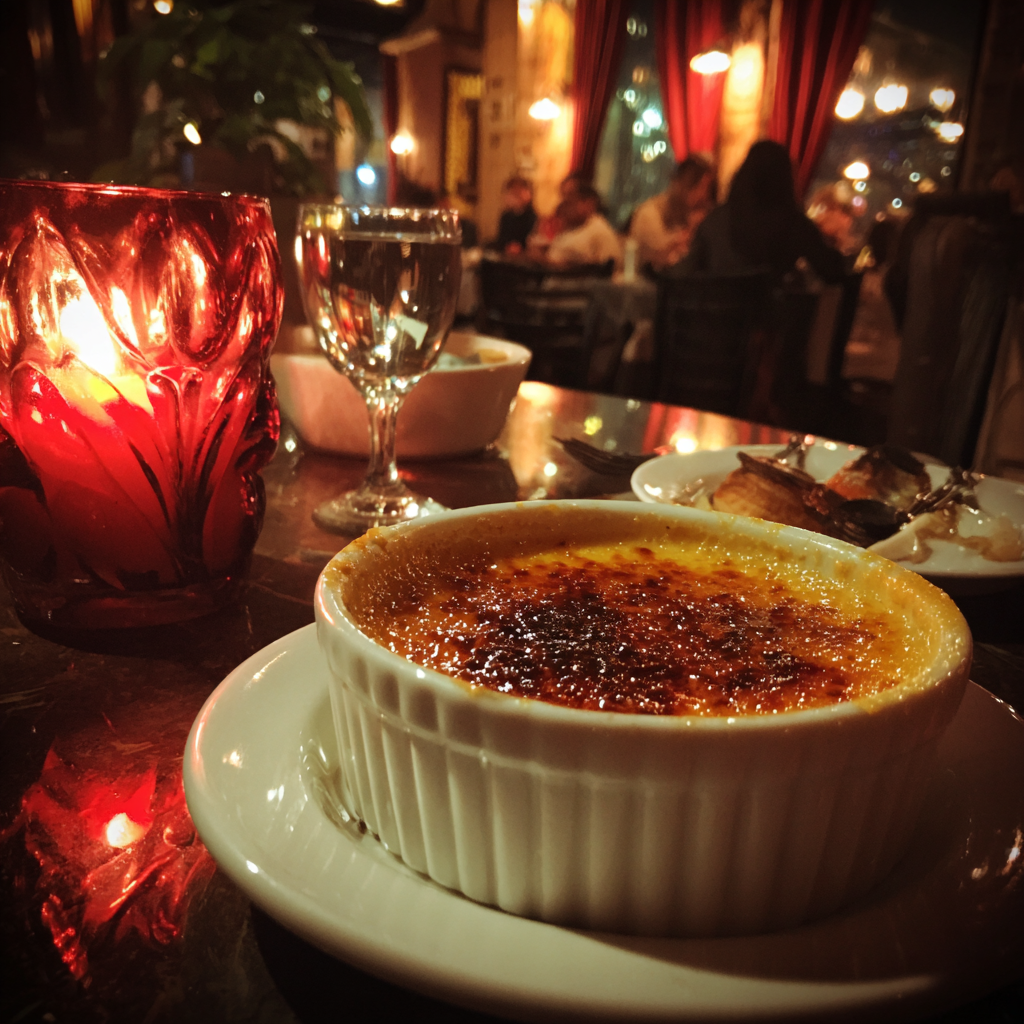 A close up of a crème brûlée | Source: Midjourney