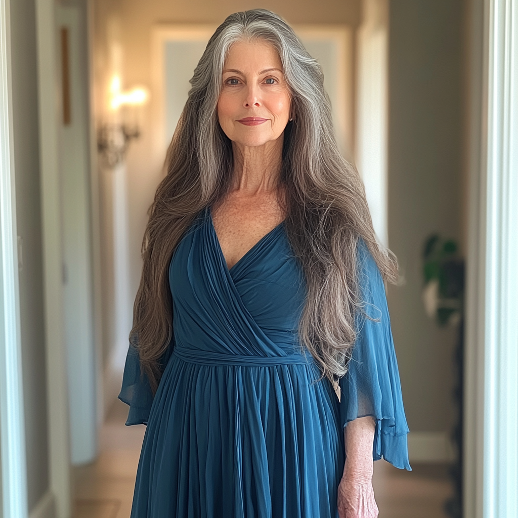 An older woman standing in a hallway | Source: Midjourney