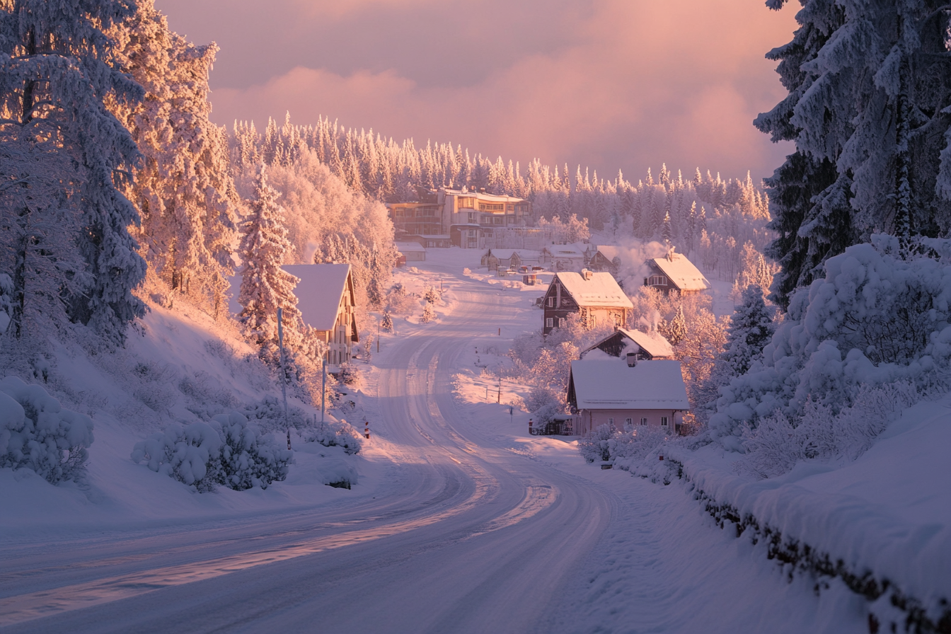 A snowy town | Source: Midjourney