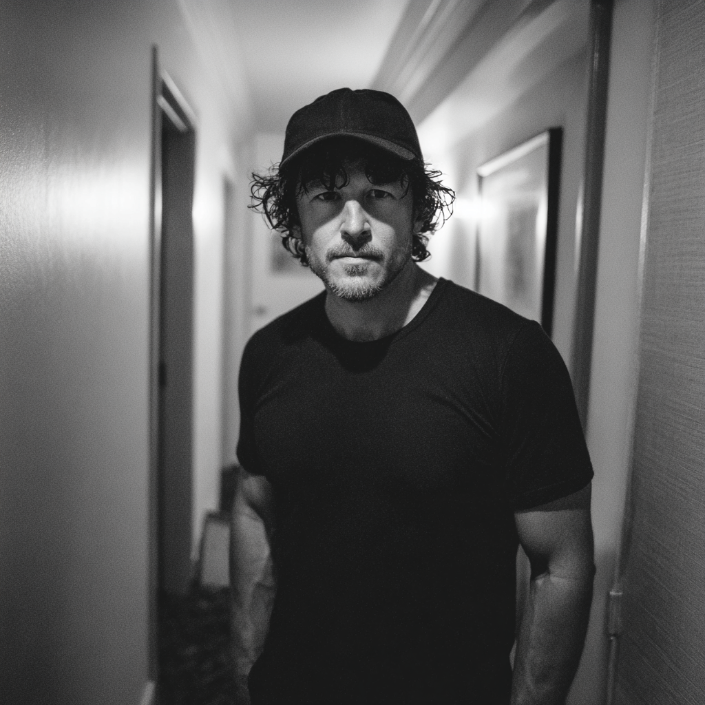 A man standing in a hallway | Source: Midjourney
