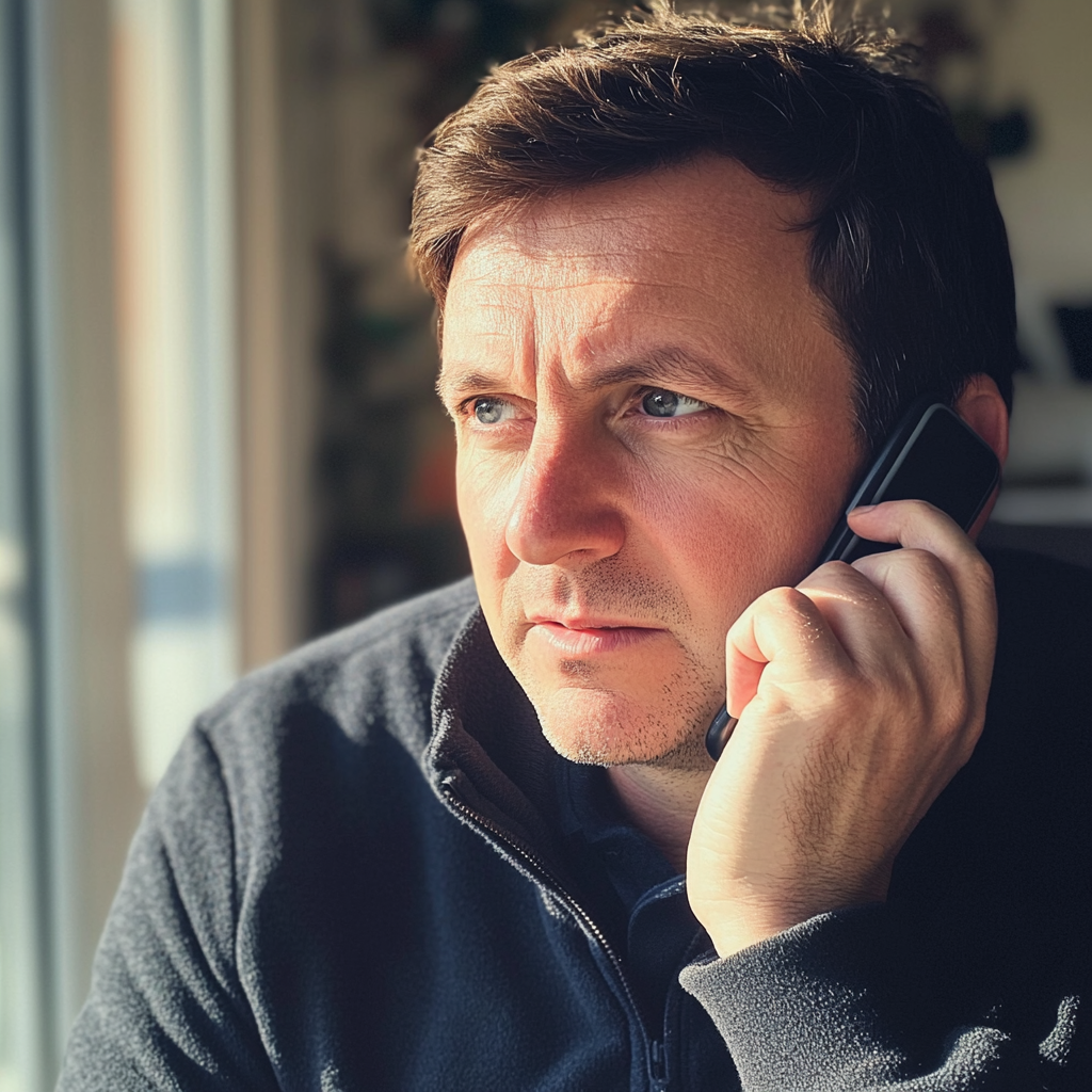 A man talking on the phone | Source: Midjourney