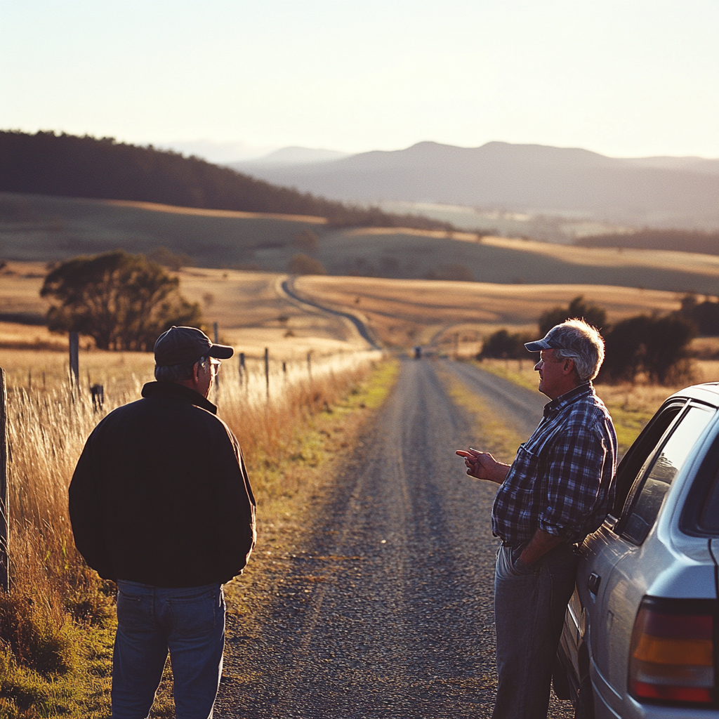 A farmer talking to a driver | Source: Midjourney