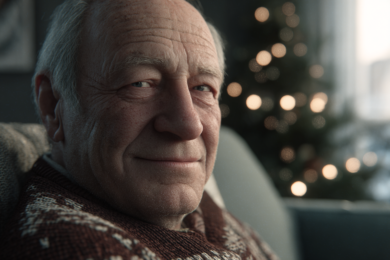 An older man sitting on a couch | Source: Midjourney