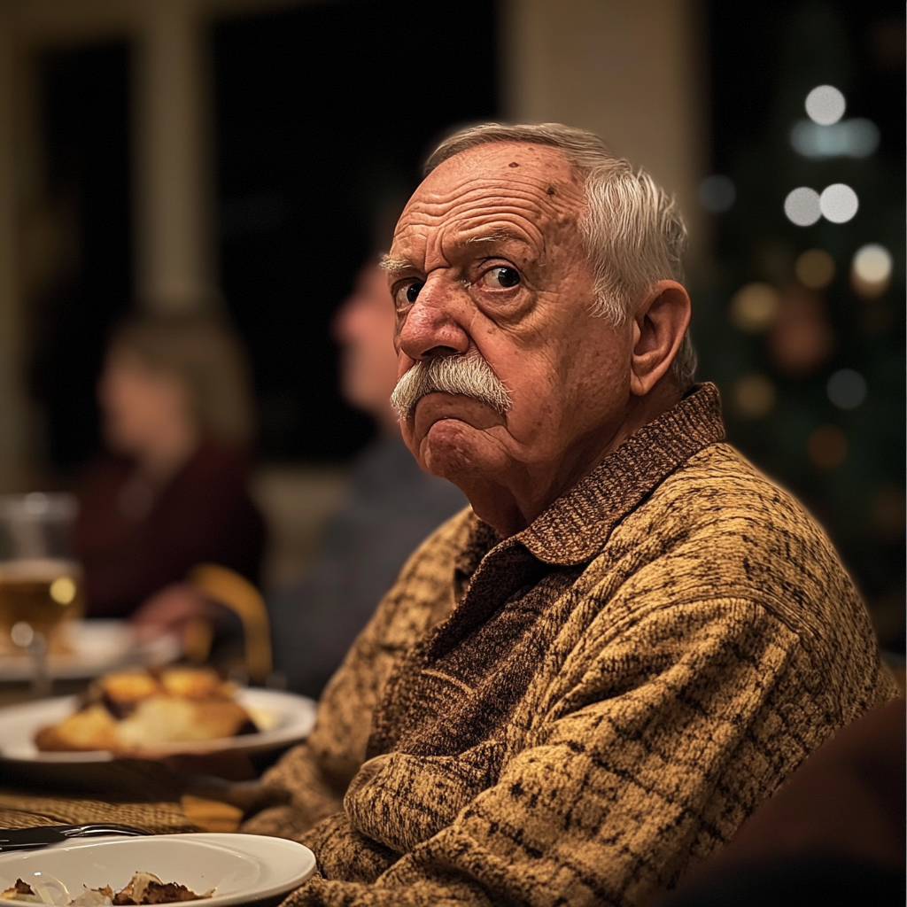 A frowning elderly man | Source: Midjourney