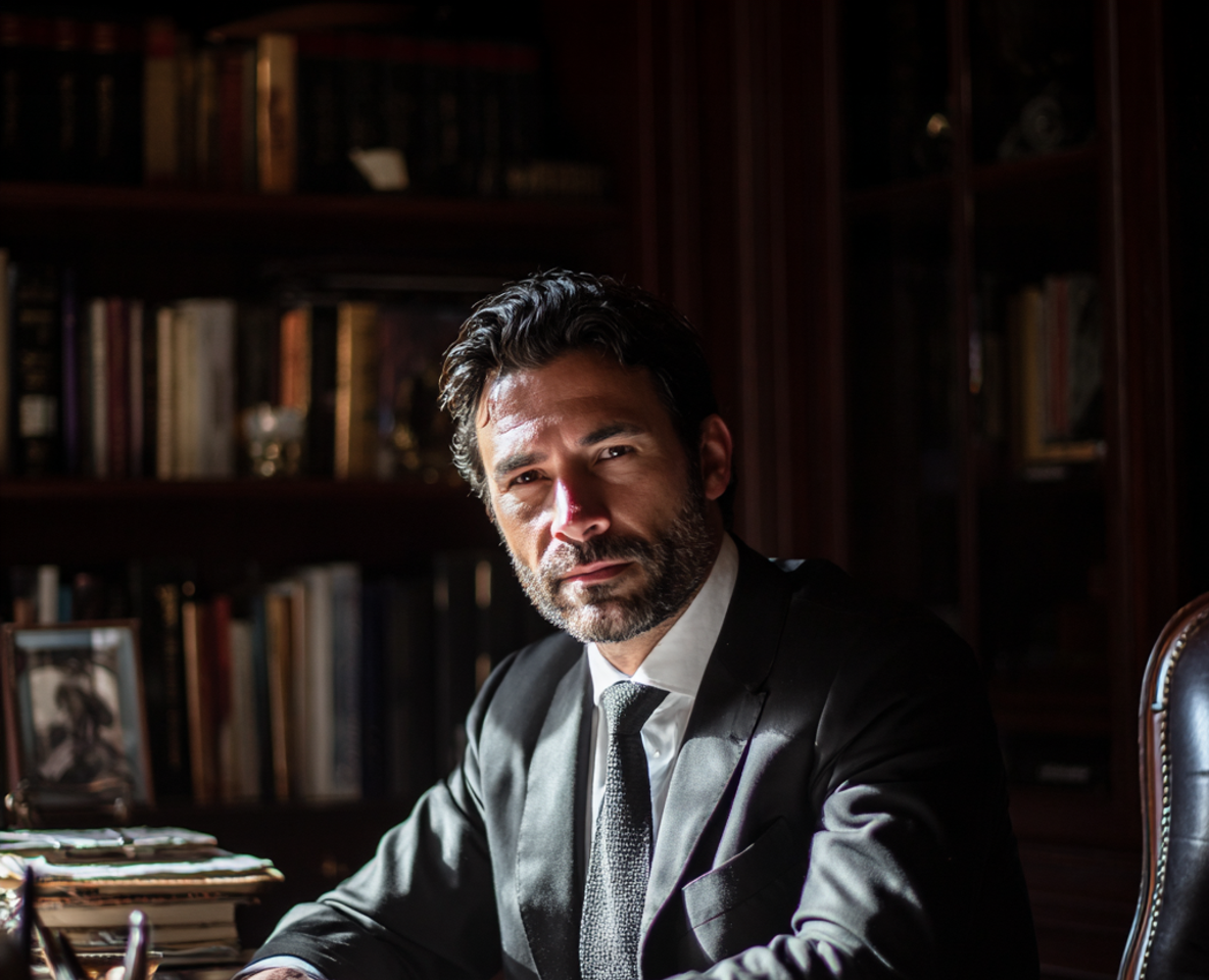 A lawyer sitting at his desk | Source: Midjourney