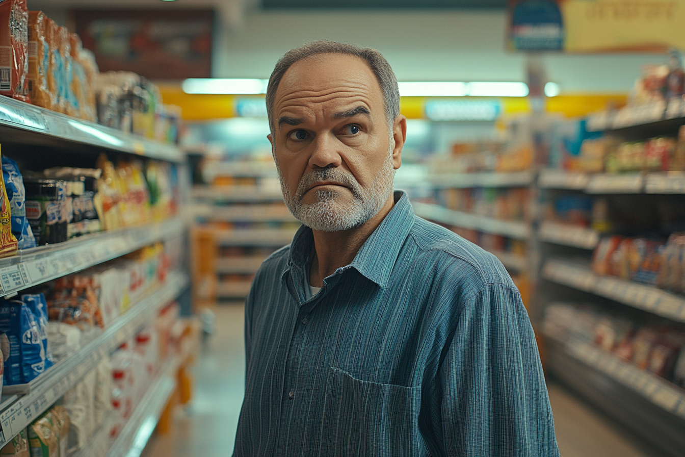 A man standing in a supermarket | Source: Midjourney