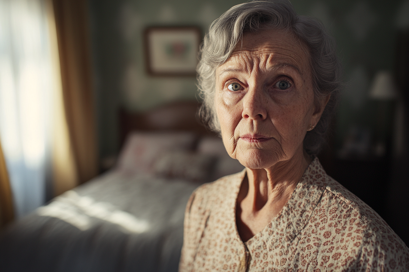 An older woman standing in a bedroom | Source: Midjourney