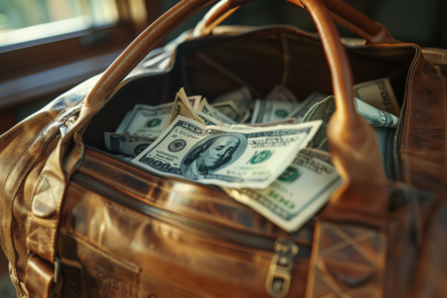 Wads of money in a bag | Source: Midjourney