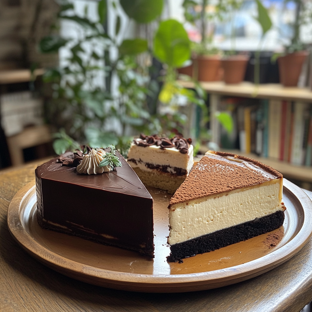 Slices of cake on a table | Source: Midjourney