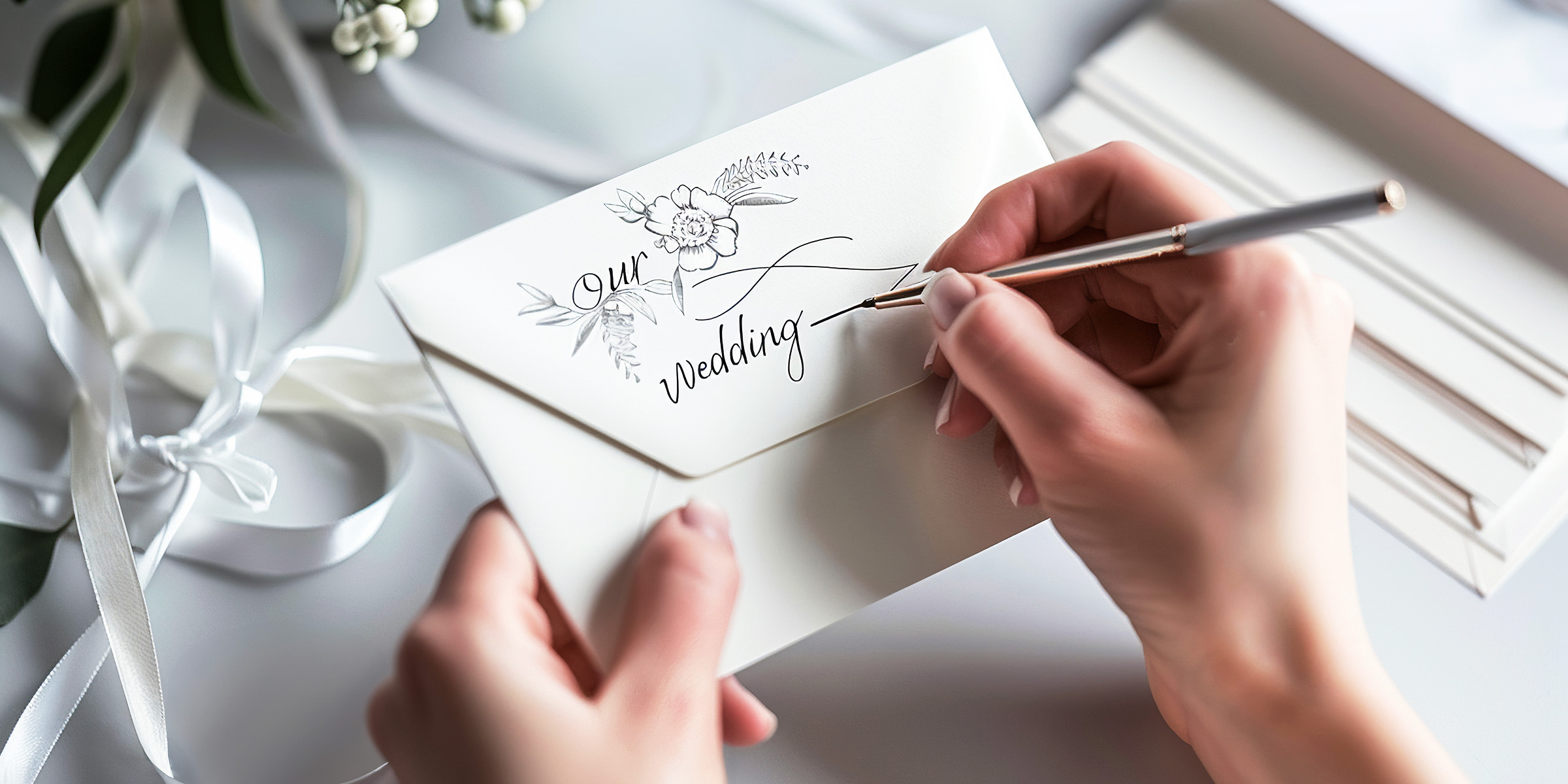 A person writing a wedding invitation | Source: Freepik