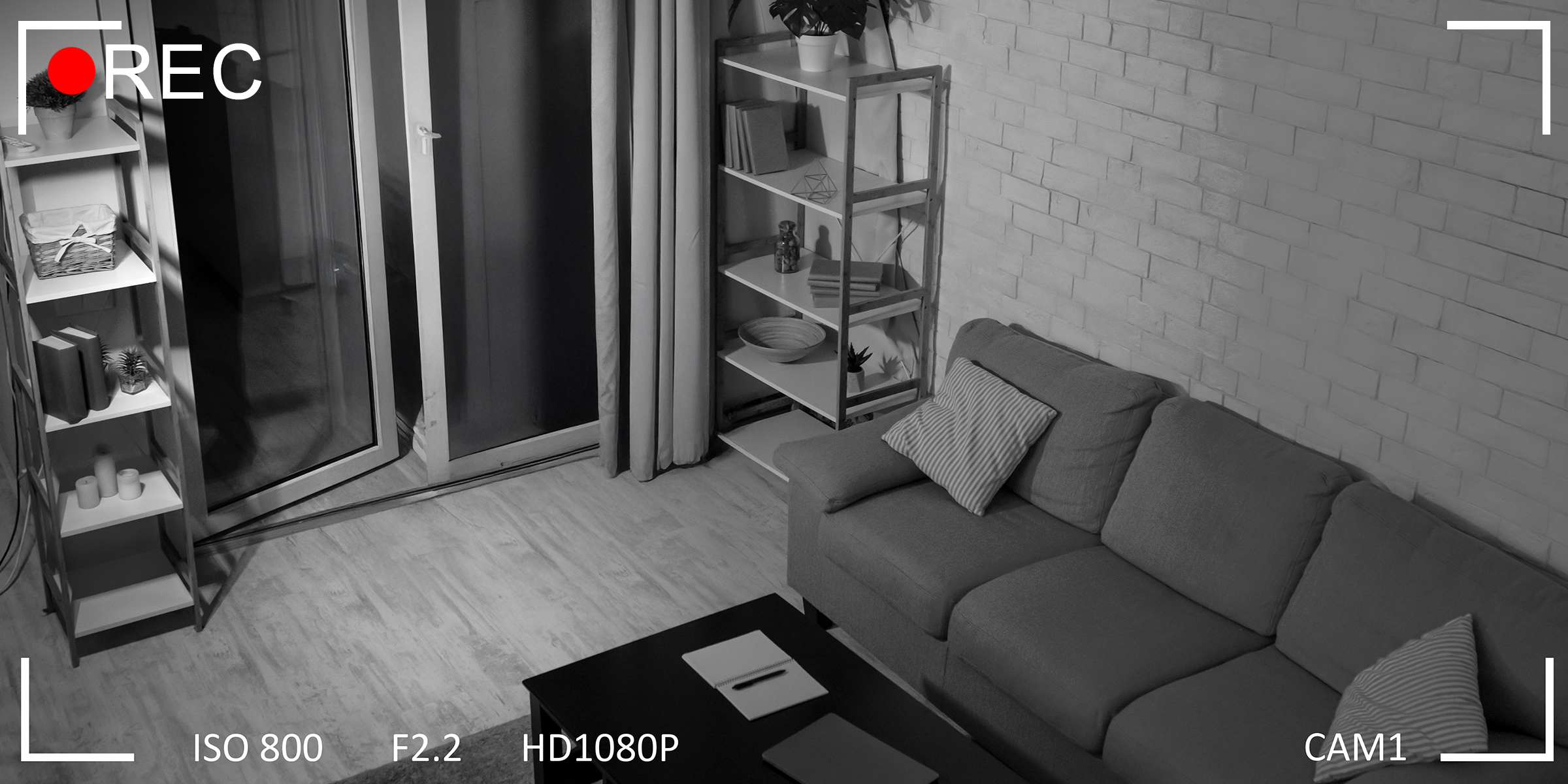 Camera footage of a living room | Source: Shutterstock