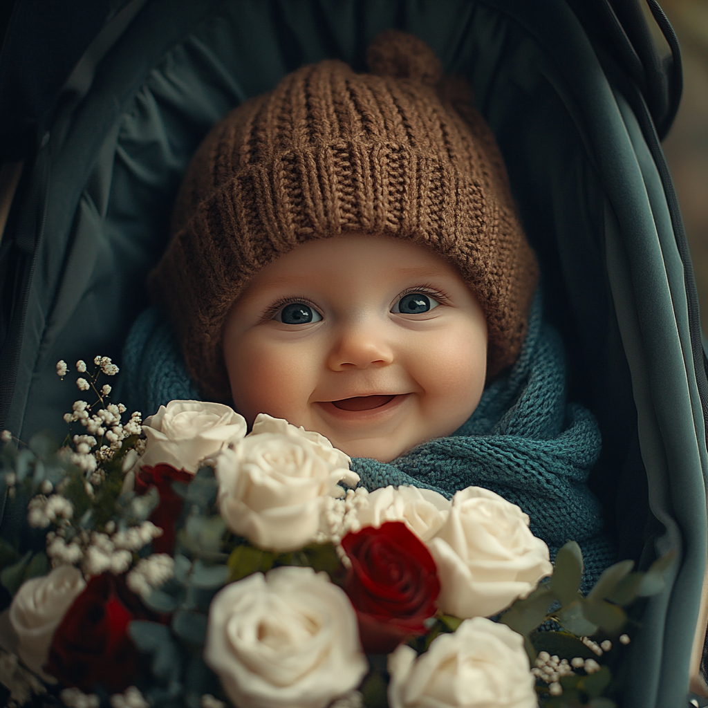 An adorable baby smiling | Source: Midjourney