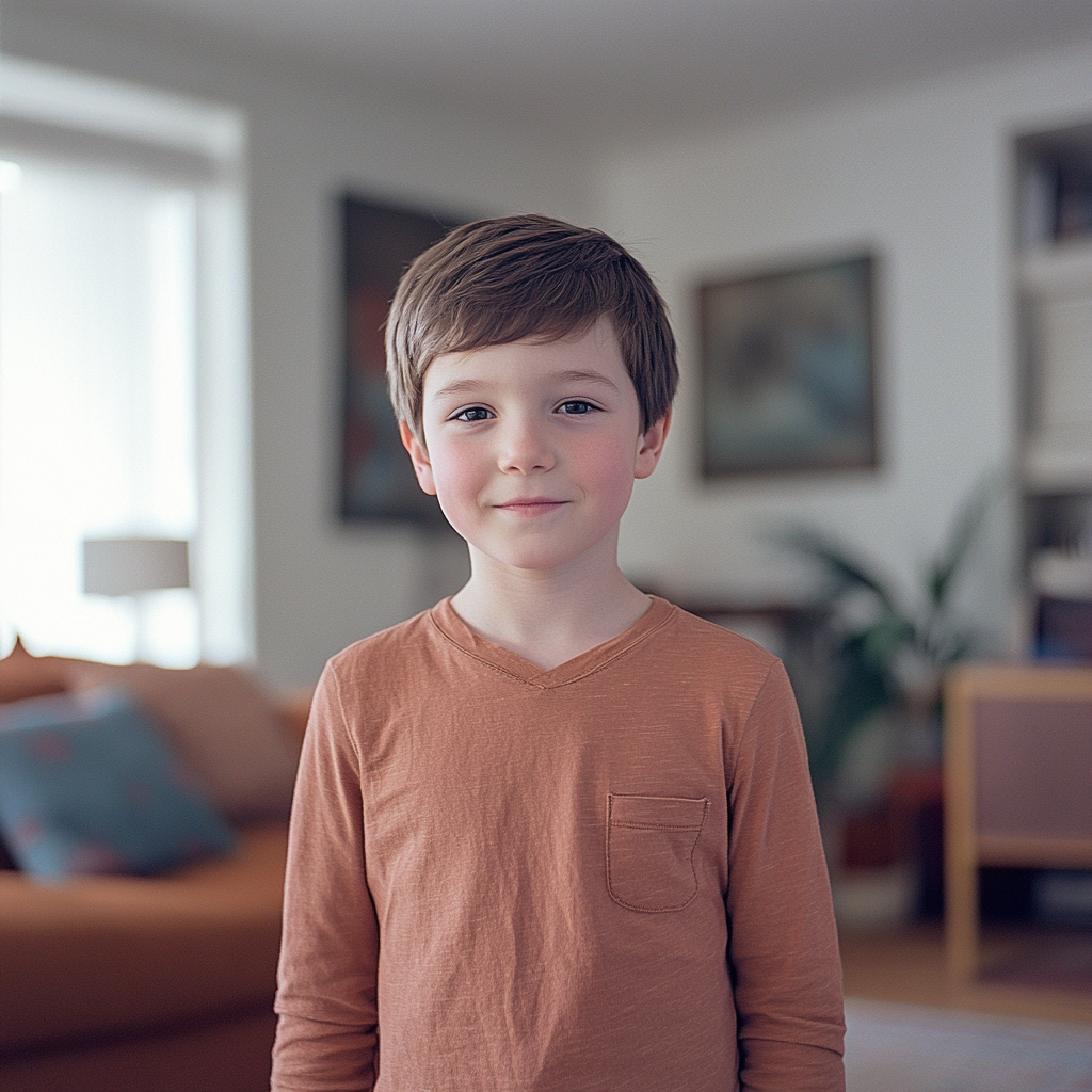 A boy standing in his house | Source: Midjourney