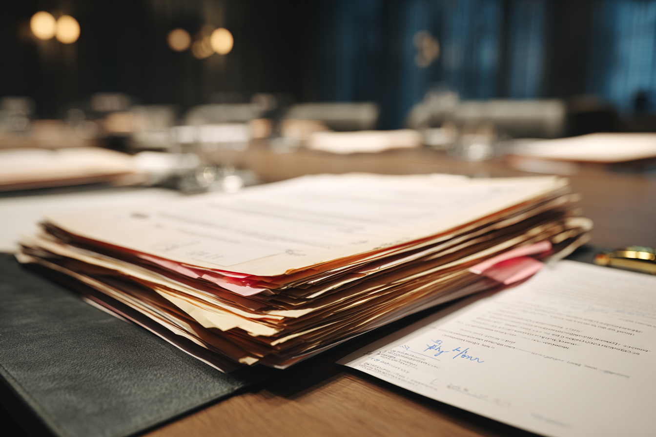 Papers on a desk | Source: Midjourney