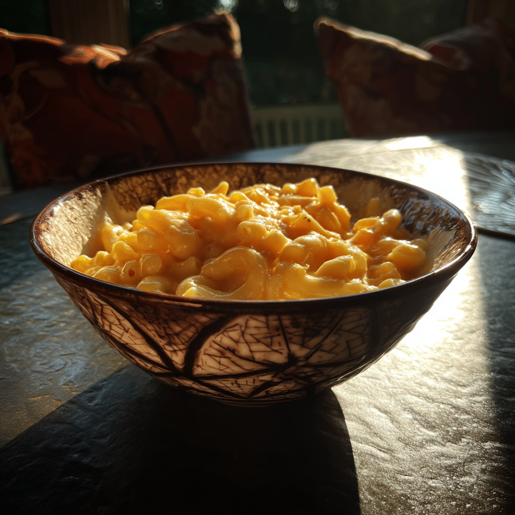 A bowl of mac and cheese | Source: Midjourney