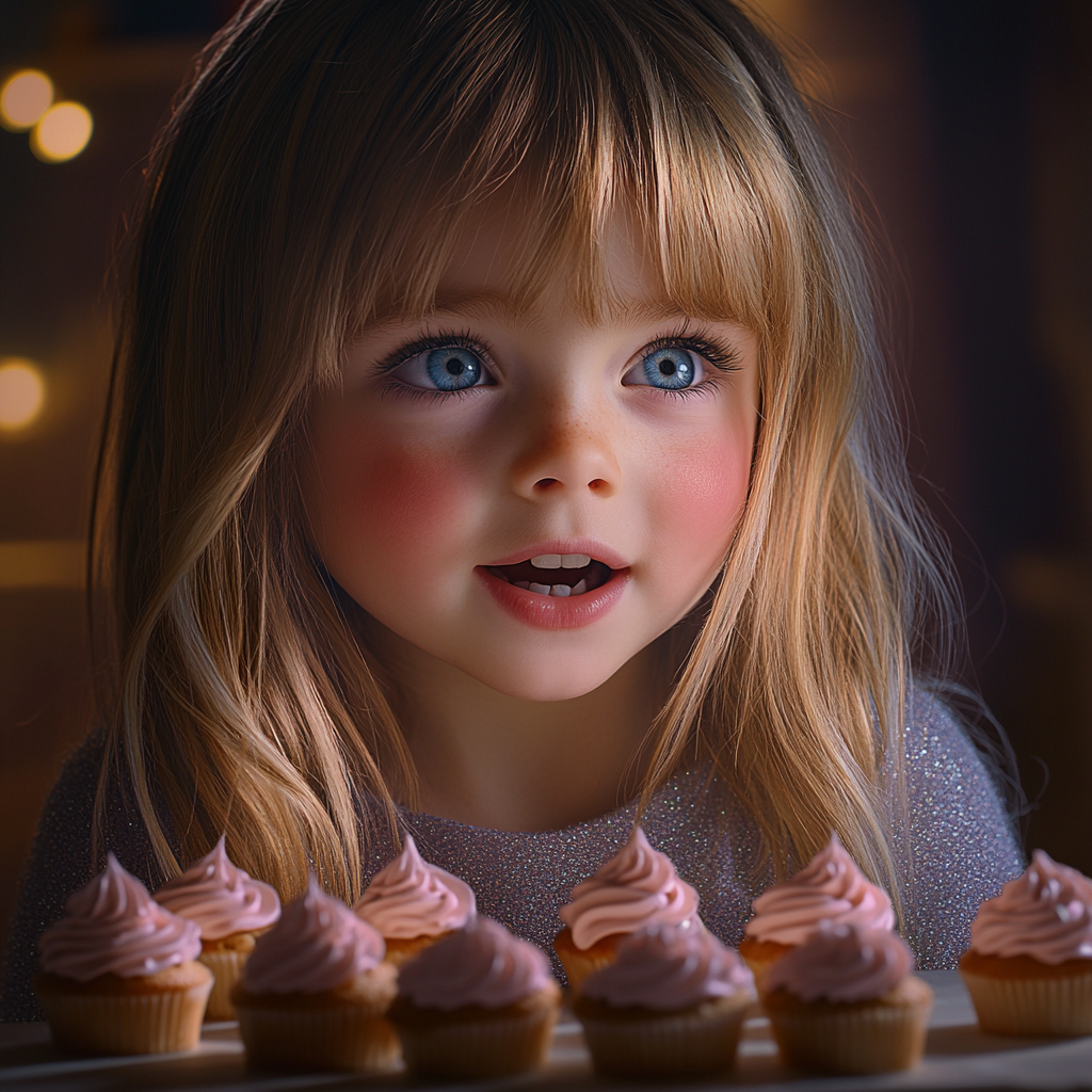 A delighted little girl celebrating her birthday | Source: Midjourney