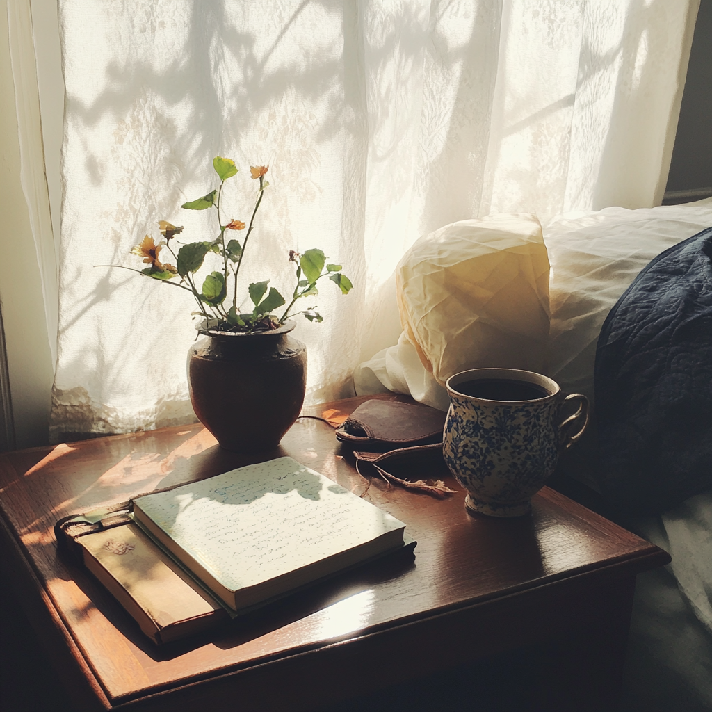 A book on a bedside table | Source: Midjourney