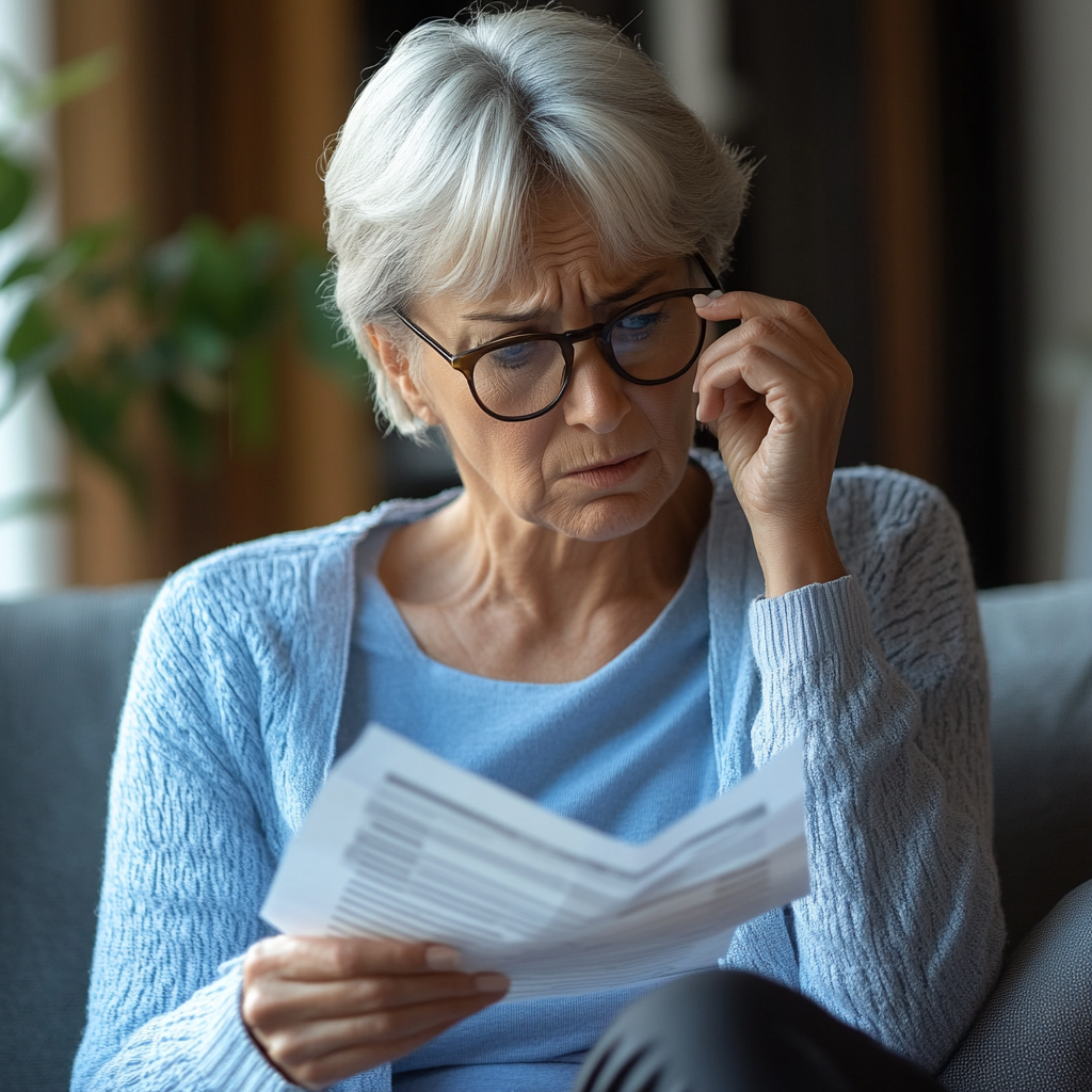 A woman reading documents | Source: Midjourney