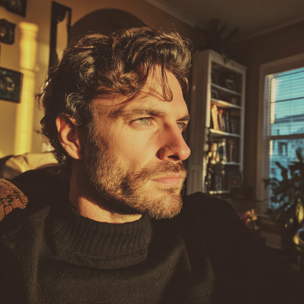 A close up of a pensive man | Source: Midjourney