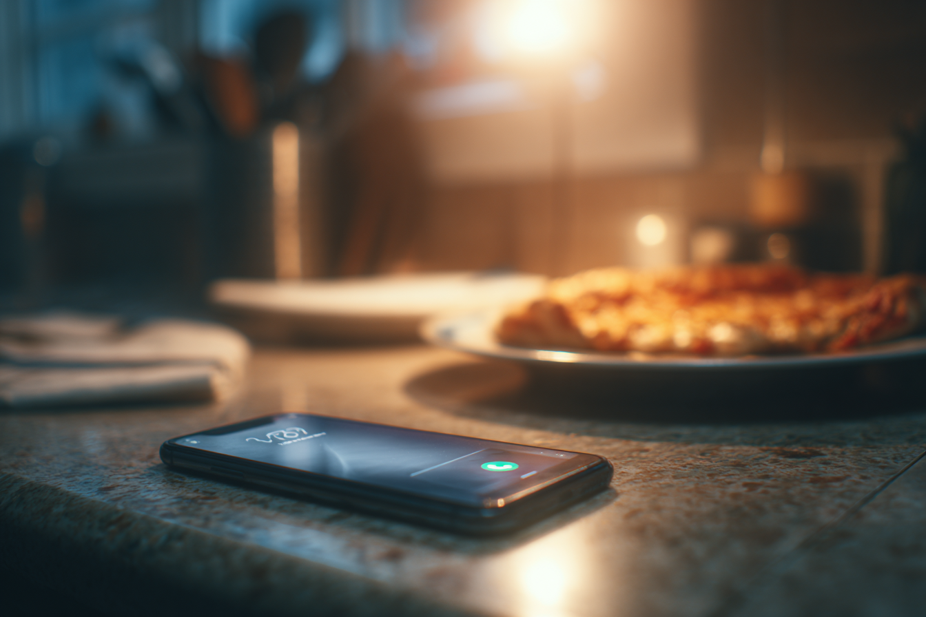 A phone on a counter | Source: Midjourney