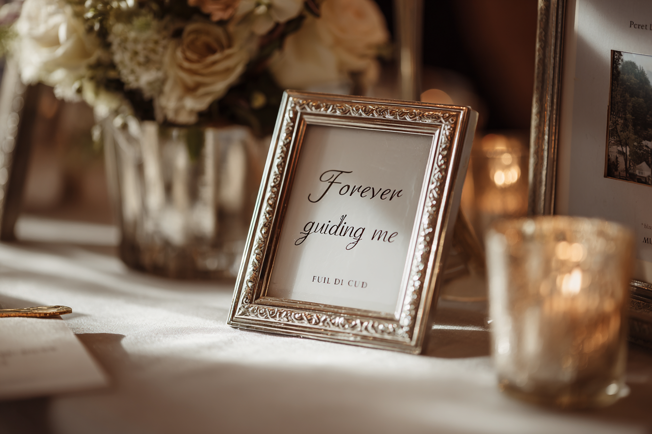A frame with the words, "Forever guiding me" | Source" Midjourney