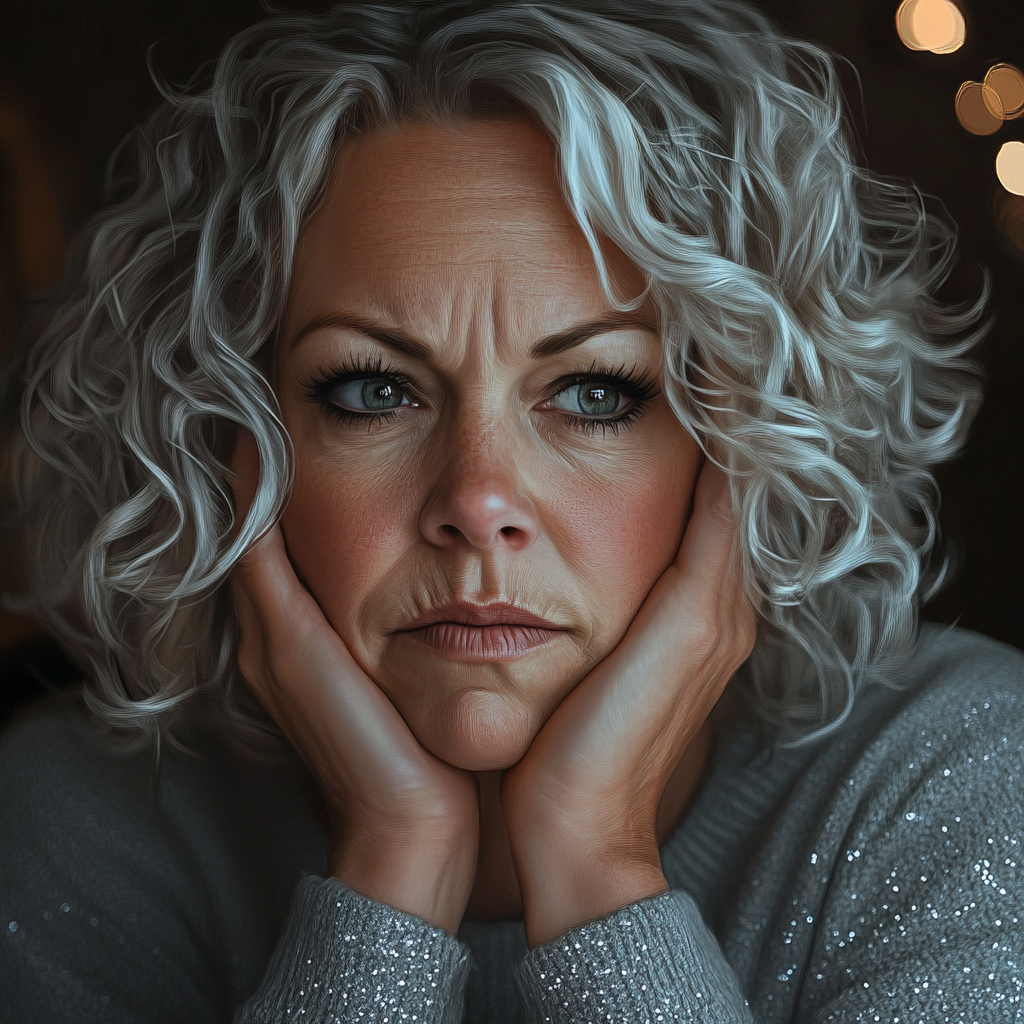 An emotional older woman | Source: Midjourney