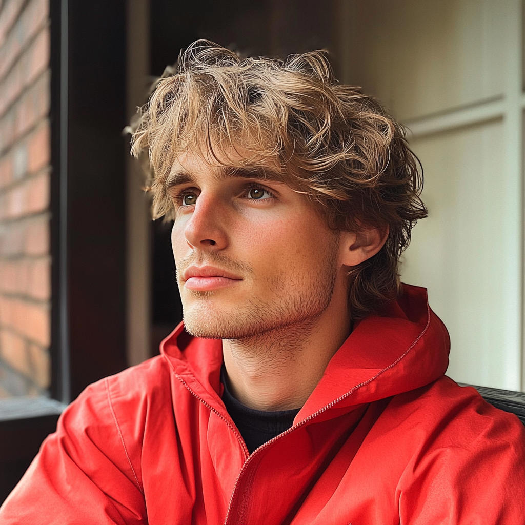 A pensive man sitting on a porch | Source: Midjourney