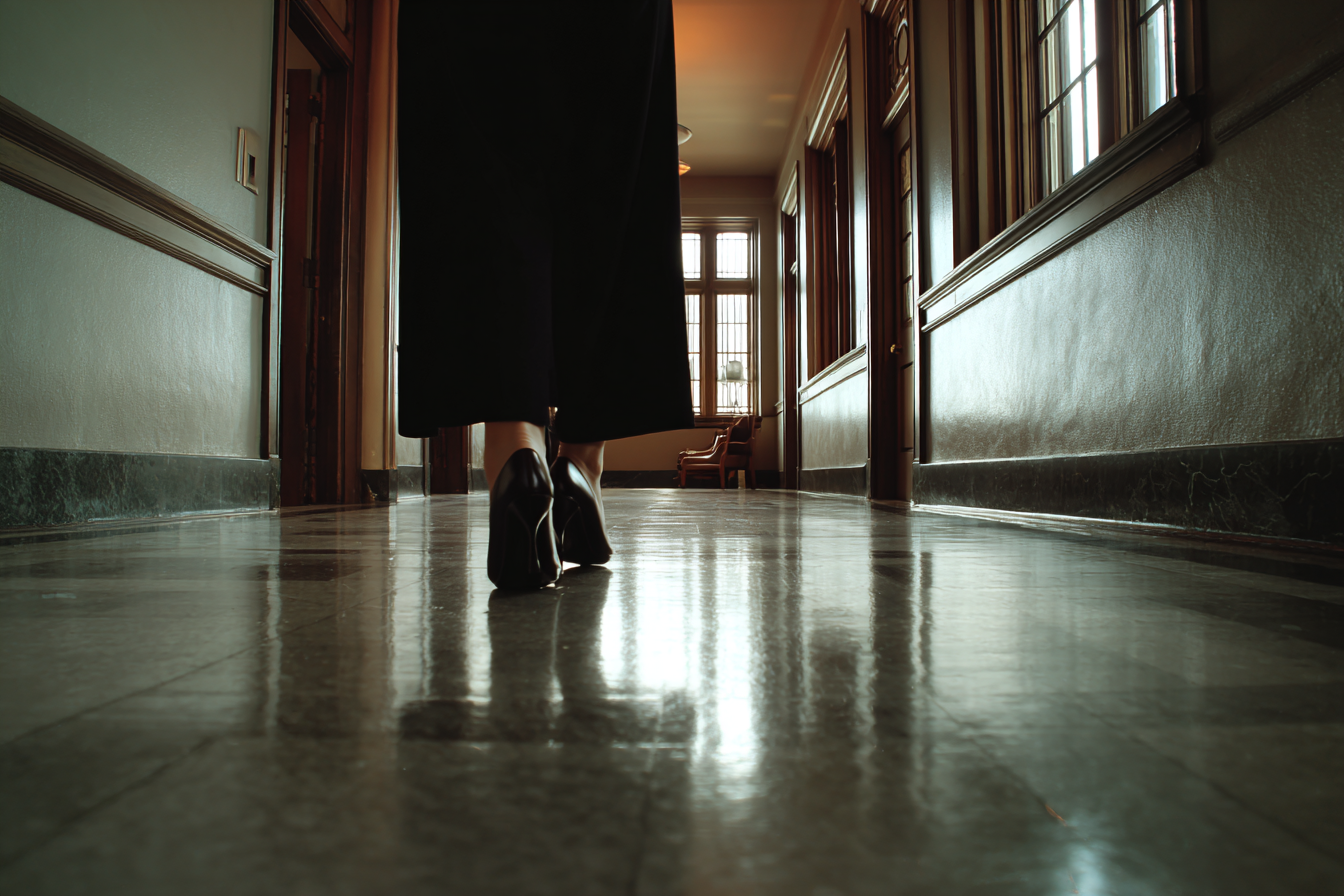 A back-view shot of a woman walking | Source: Midjourney