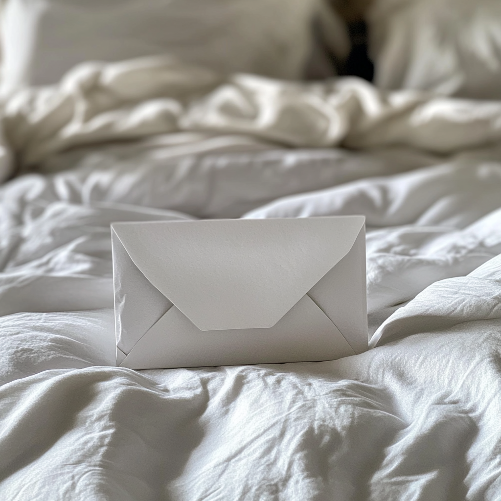 While envelope on the bed | Source: Midjourney