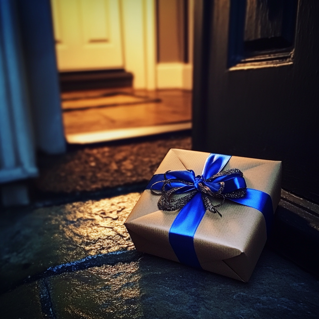 A gift on a doorstep | Source: Midjourney