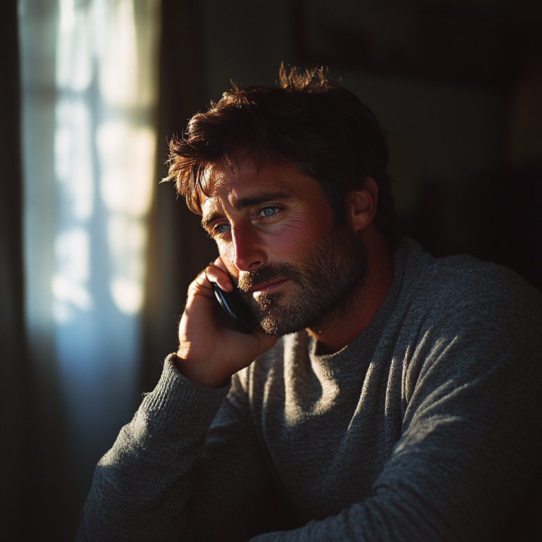 Un uomo al telefono | Fonte: Midjourney