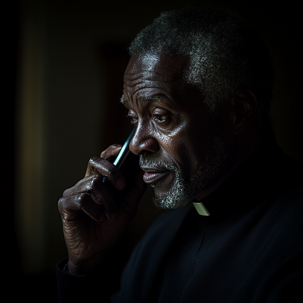 A pastor talking on the phone | Source: Midjourney