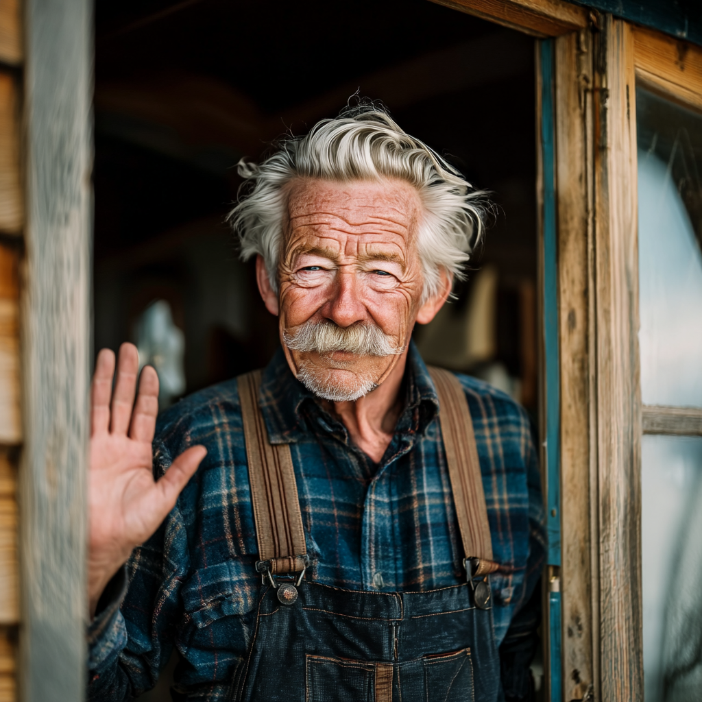A man bidding someone farewell | Source: Midjourney