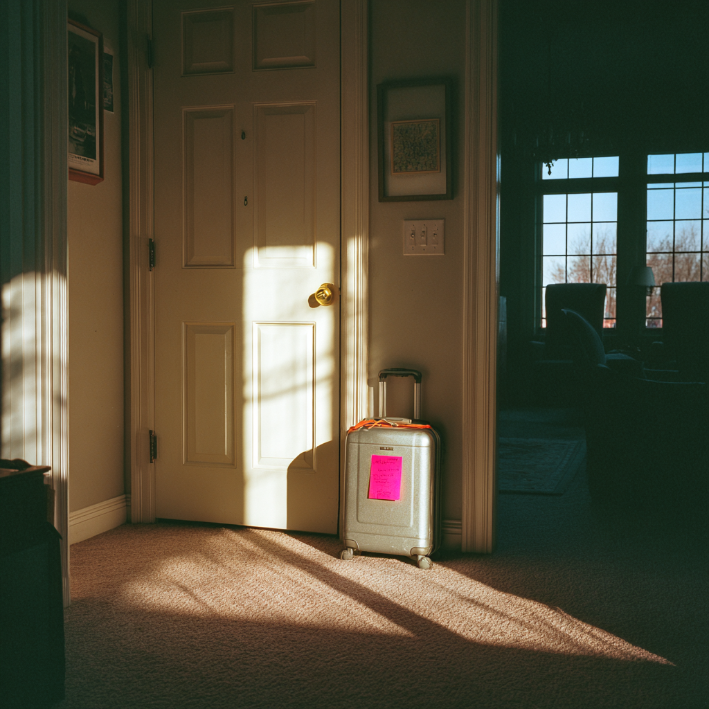 A suitcase with a note | Source: Midjourney